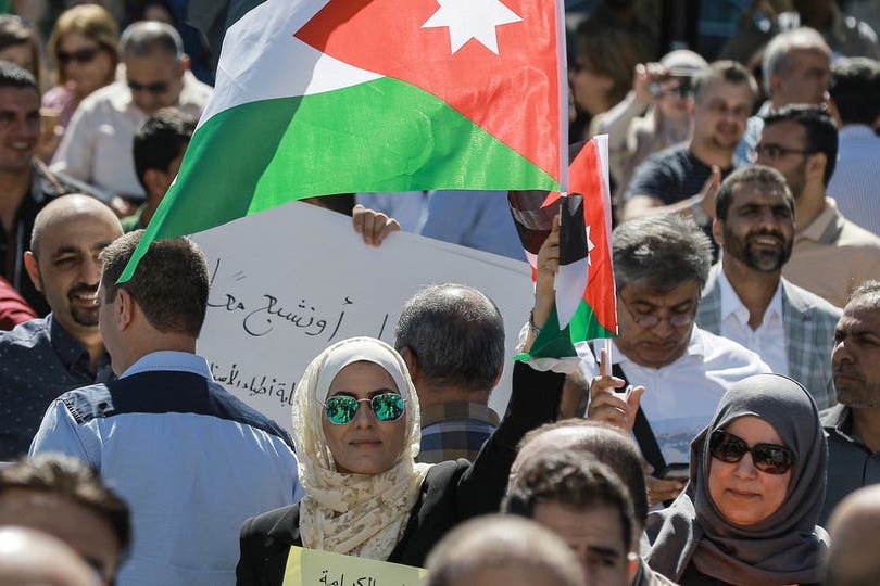 جانب من اعتصام سابق للمعلمين في الأردن 