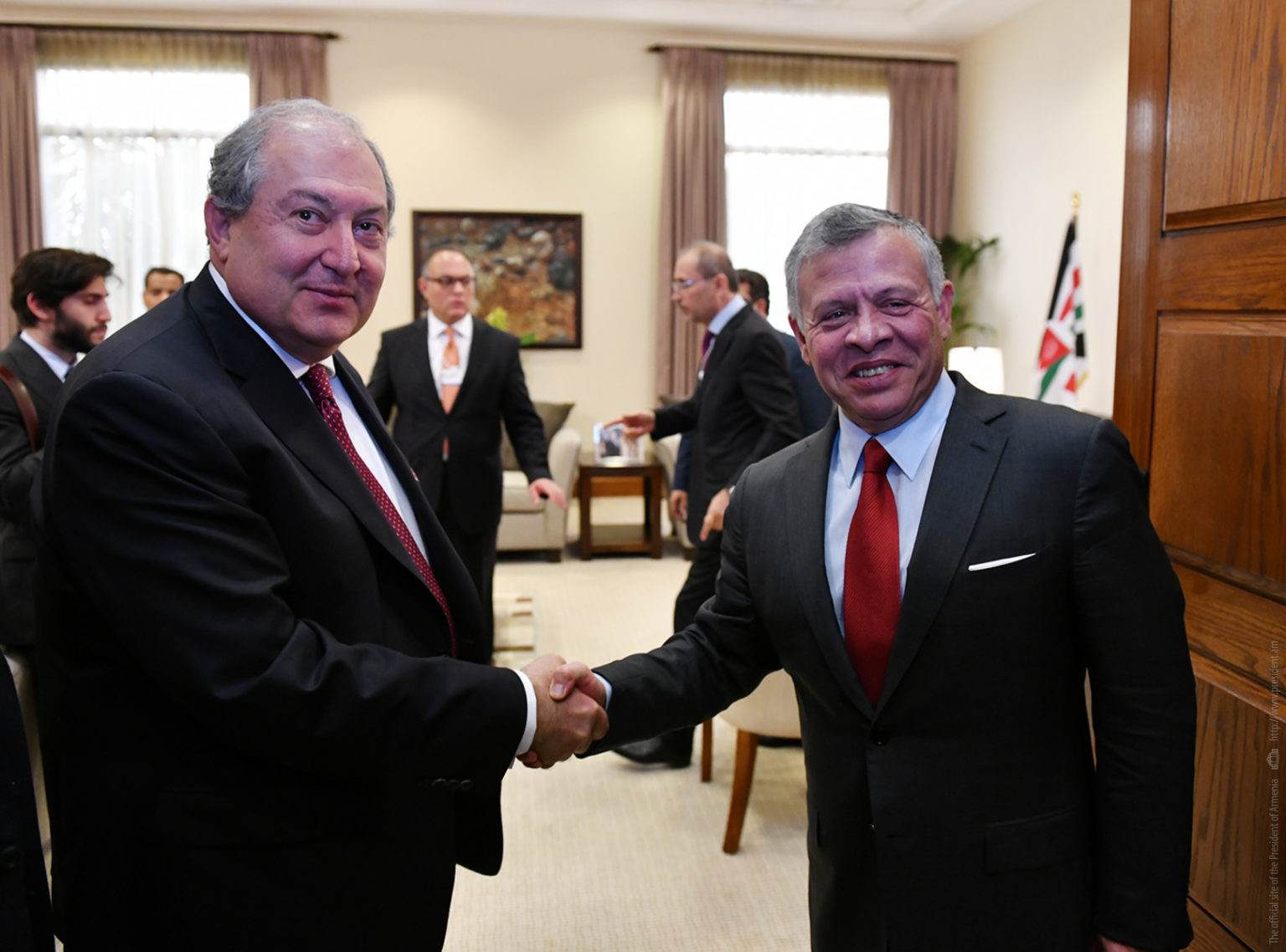 عاهل الأردن ولقاء سابق مع رئيس أرمينيا أرمين سركيسيان 