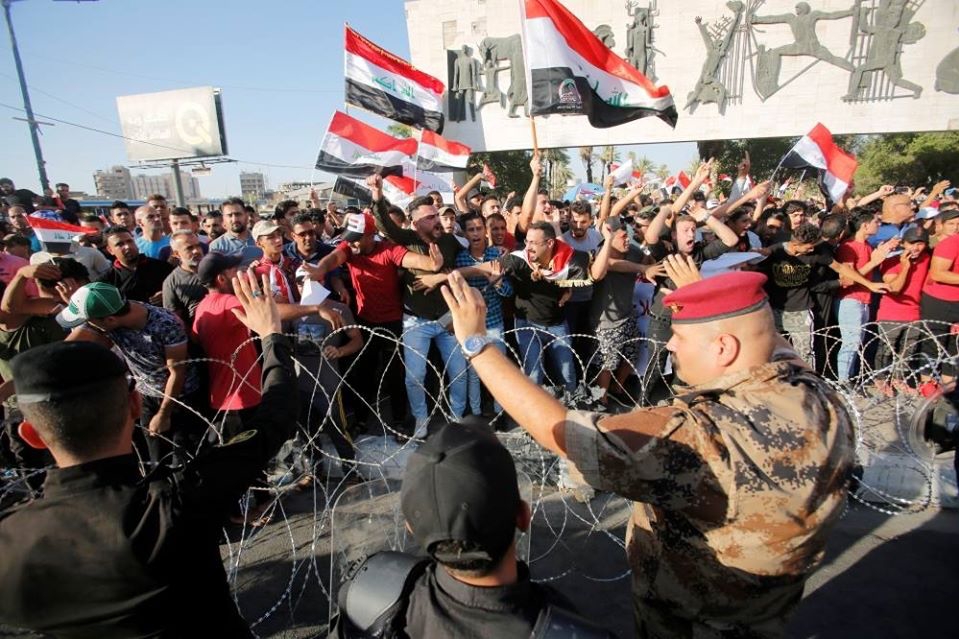 ‎⁨متظاهرو ساحة التحرير في بغداد