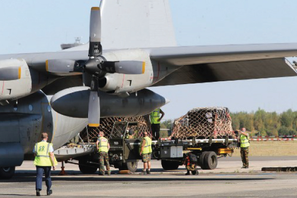 مساعدات بلجيكية تتحضر لنقلها إلى لبنان ضمن حملة دعم دولية بعد انفجار بيروت 