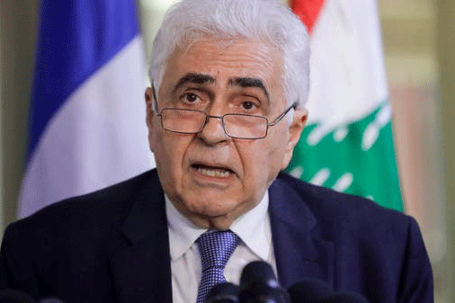 وزير الخارجية المستقيل ناصيف حتي في صورة التقطت في بيروت بتاريخ 23 يوليو 2020 