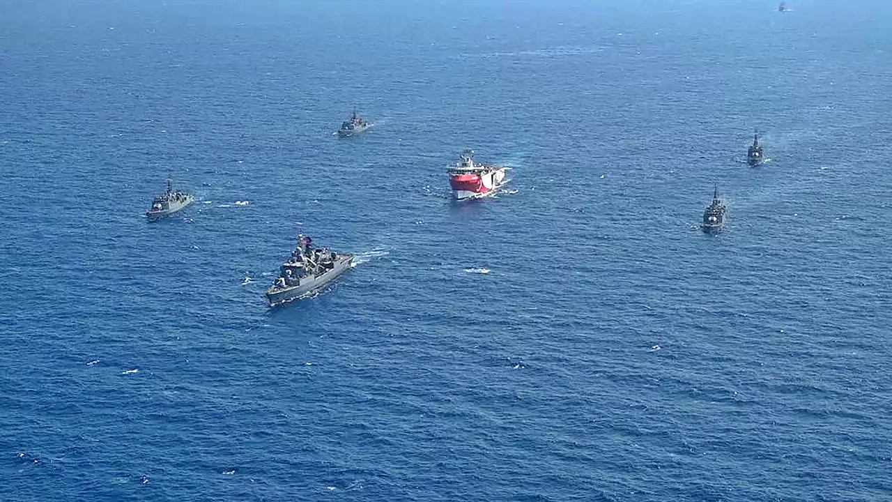 صورة نشرتها وزارة الدفاع التركية بتاريخ 12 أغسطس 2020 تظهر سفينة البحث عن الغاز 