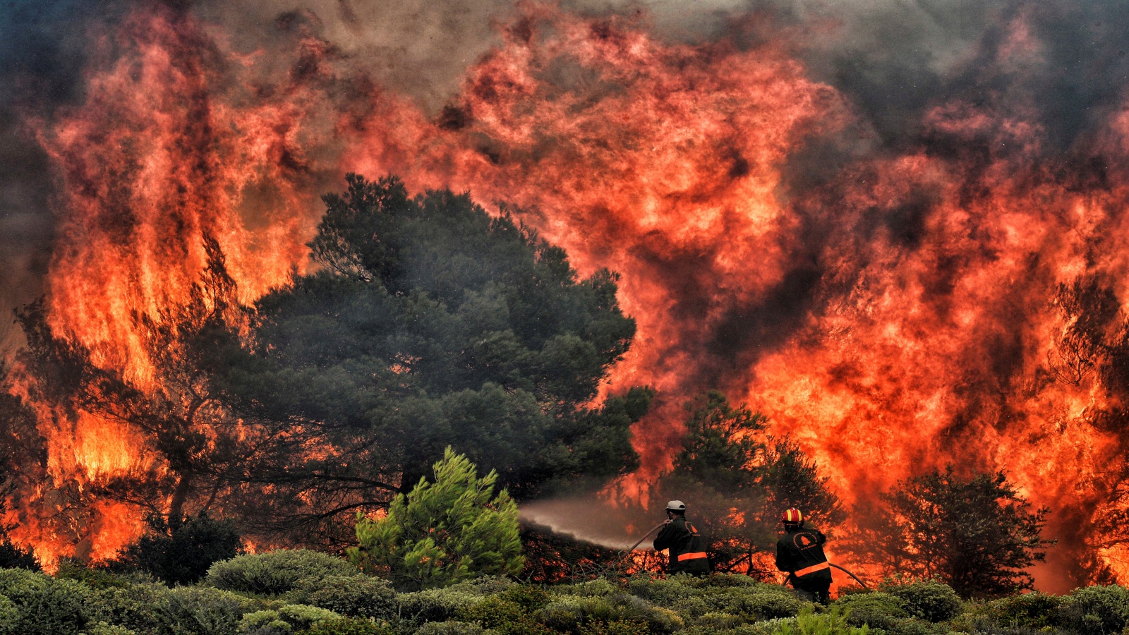 حريق في أحراج شبه جزيرة ماني اليونانية