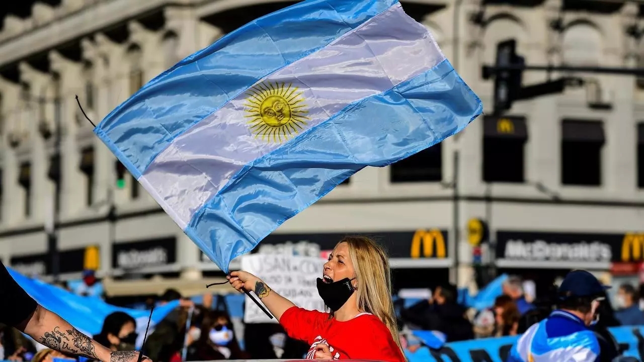 جانب من التظاهرات المعارضة في الأرجنتين، في 17 أغسطس 2020
