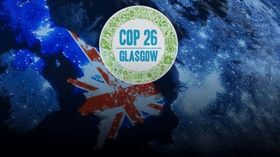 أحد ملصقات مؤتمر المناخ 2021 الذي سيعقد في اسكوتلندا