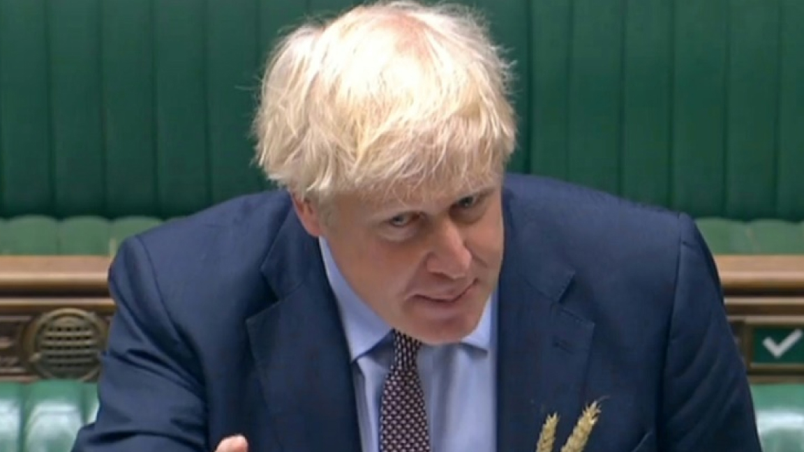 صورة من مقطع فيديو لرئيس الوزراء البريطاني أثناء جلسة مساءلته في مجلس العموم الأربعاء
