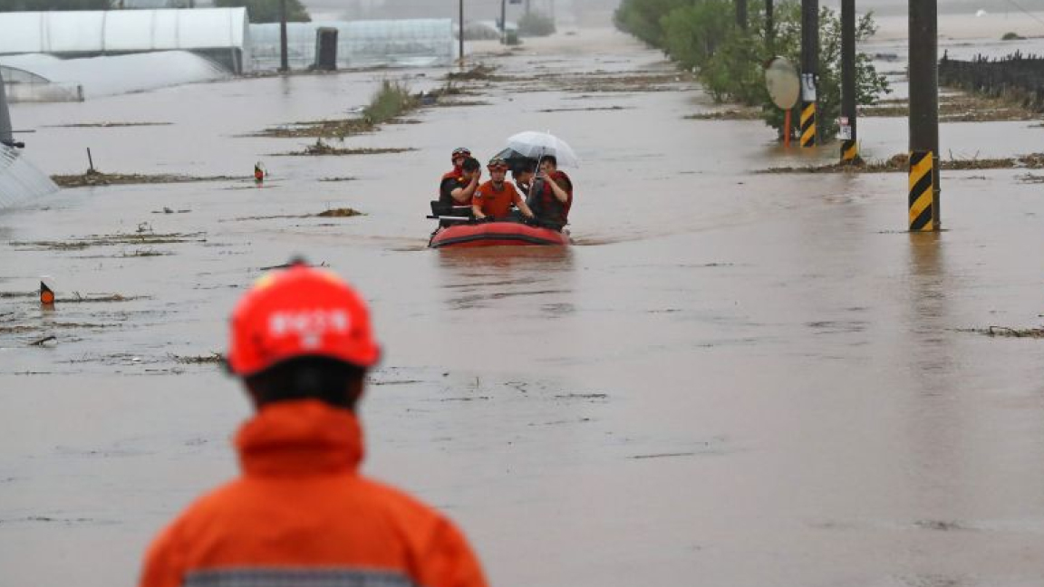 الفيضانات في بيونغ يانغ في أغسطس الماضي