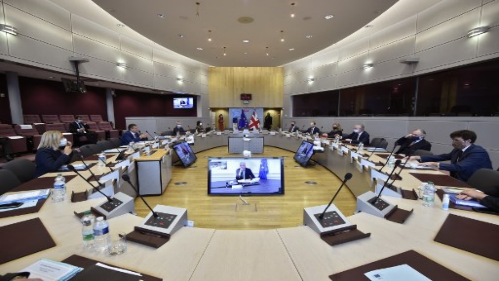 اجتماع الثالث للجنة المشتركة بين الاتحاد الأوروبي والمملكة المتحدة في مقر الاتحاد الأوروبي في بروكسل في 28 سبتمبر 2020.
