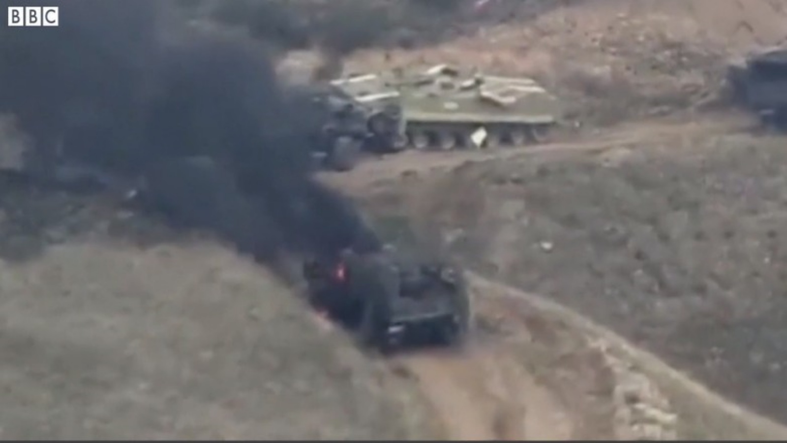 قوات اذربيجانية في منطقة القتال - (شاشة بي بي سي) 
