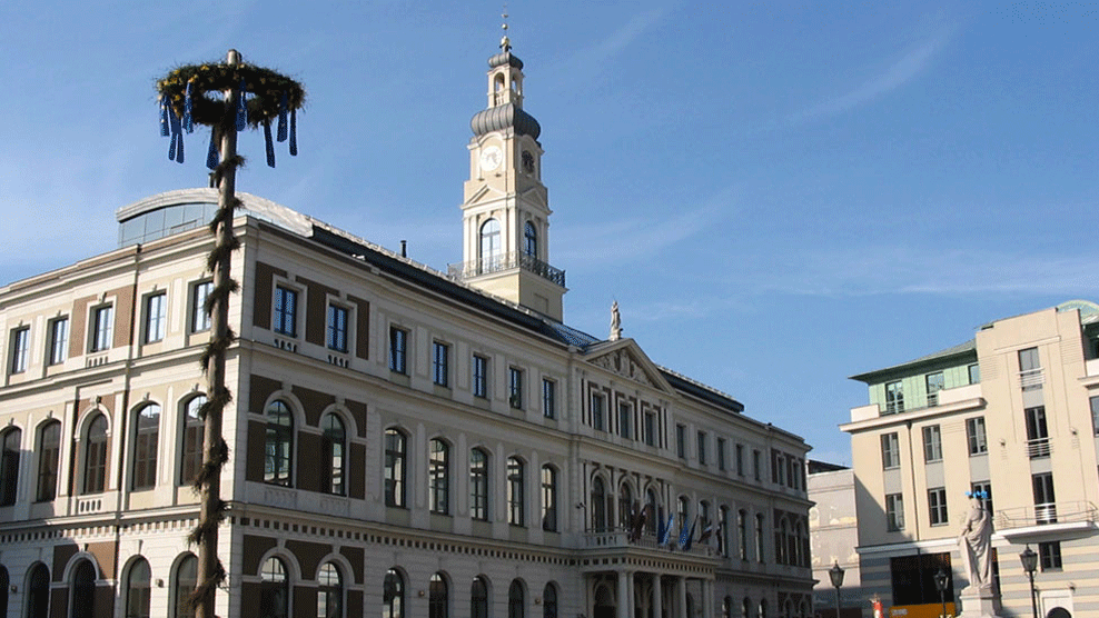 المبنى البلدي في ريغا عاصمة لاتفيا