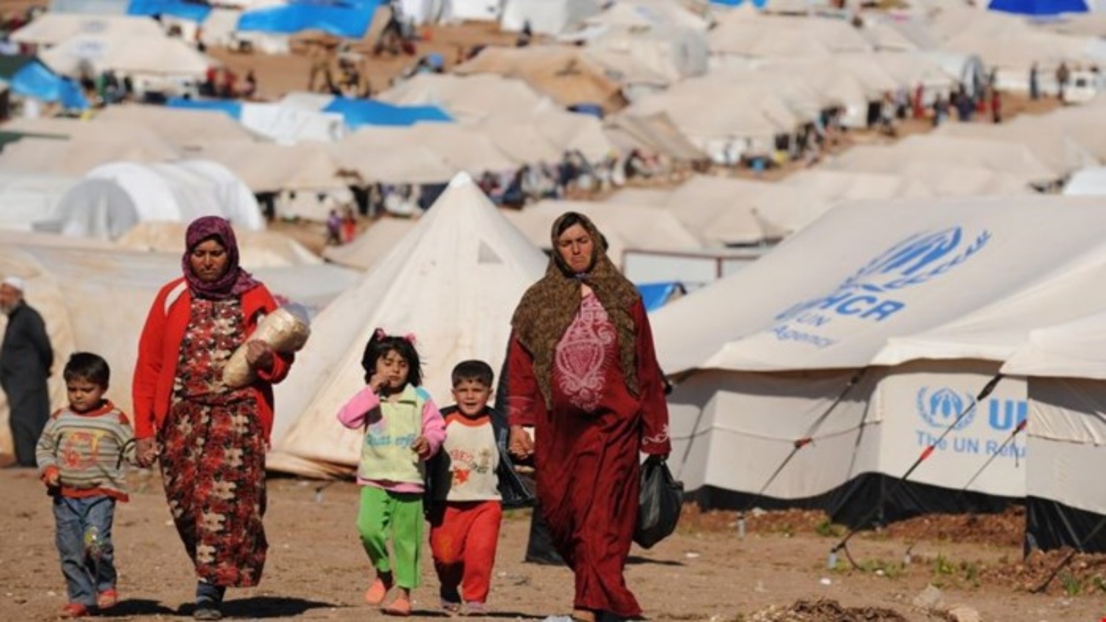 لاجئون سوريون في احد مخيمات الامم المتحدة في شمال العراق