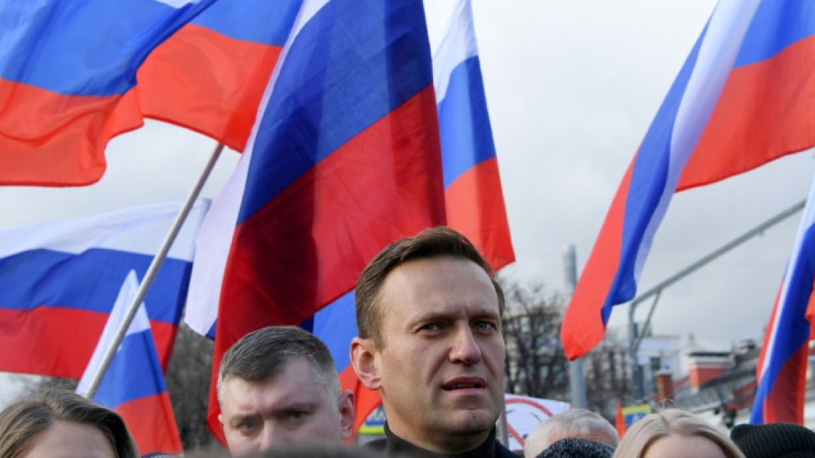 المعارض الروسي أليكسي نافالني يشارك في تظاهرة في موسكو في 29 فبراير الماضي