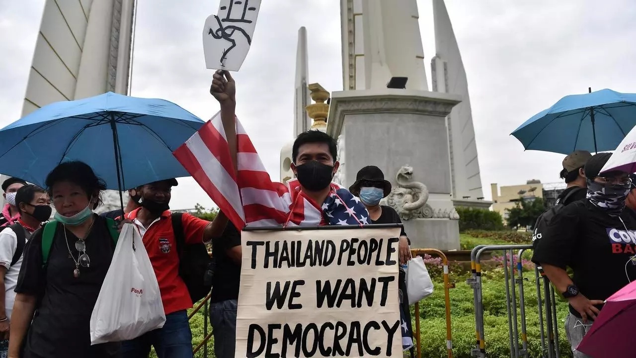تظاهرة مناوئة للحكومة في بانكوك في 14 أكتوبر 2020