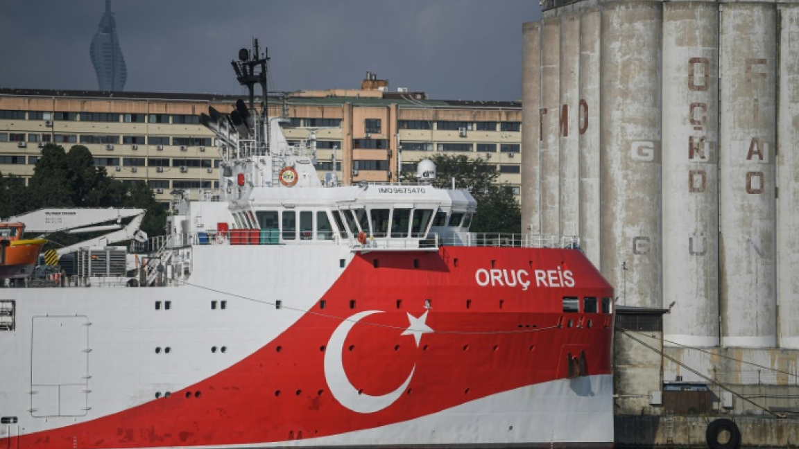 سفينة المسح الزلزالي التركية عروج ريس التي أرسلتها أنقرة إلى شرق المتوسط مرة ثانية