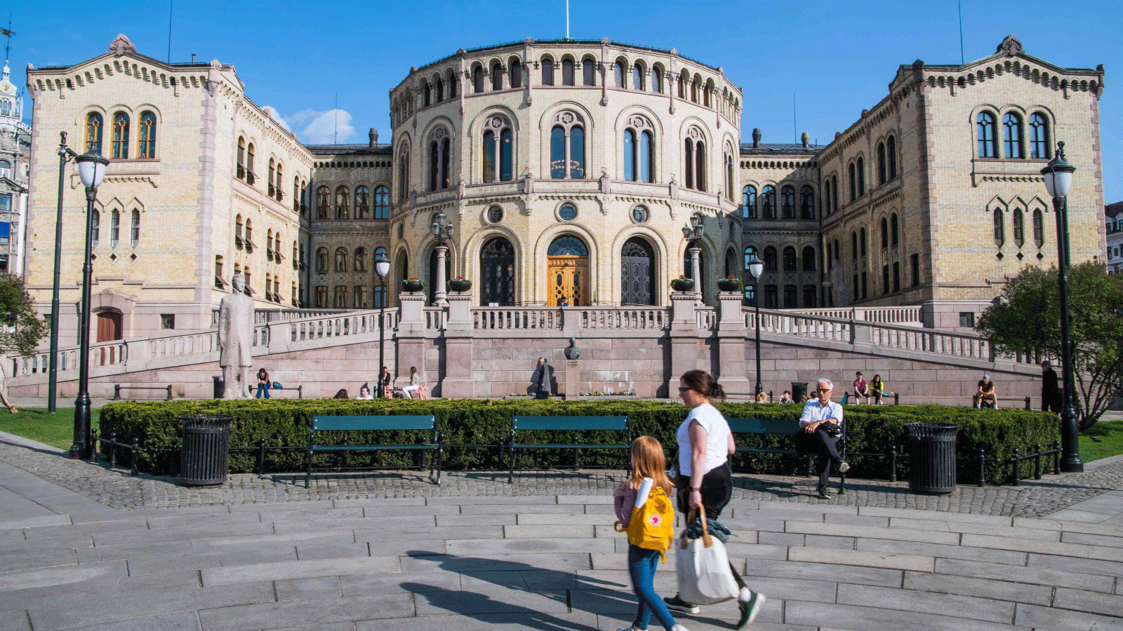 مبنى البرلمان النرويجي في أوسلو، والصورة بتاريخ 29 أبريل 2019