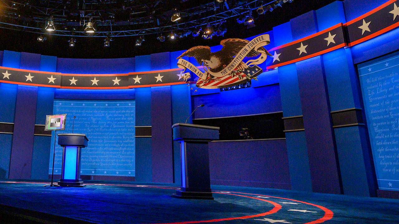 منصة المناظرة الرئاسية الأميركية في ناشفيل في ولاية تينيسي في 21 تشرين الاول/اكتوبر 2020