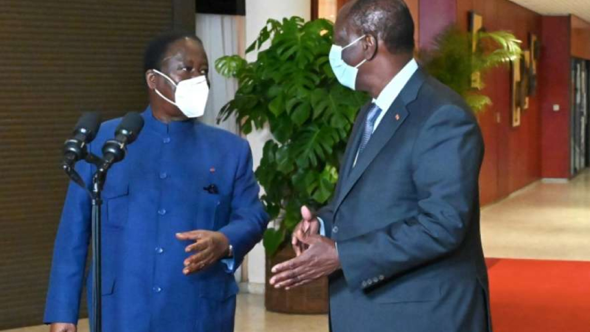 الرئيس الحسن وتارا ,منافسه هنري كونان بيديي يجتمعان أول مرة بعد الانتخابات في ساحل العاج