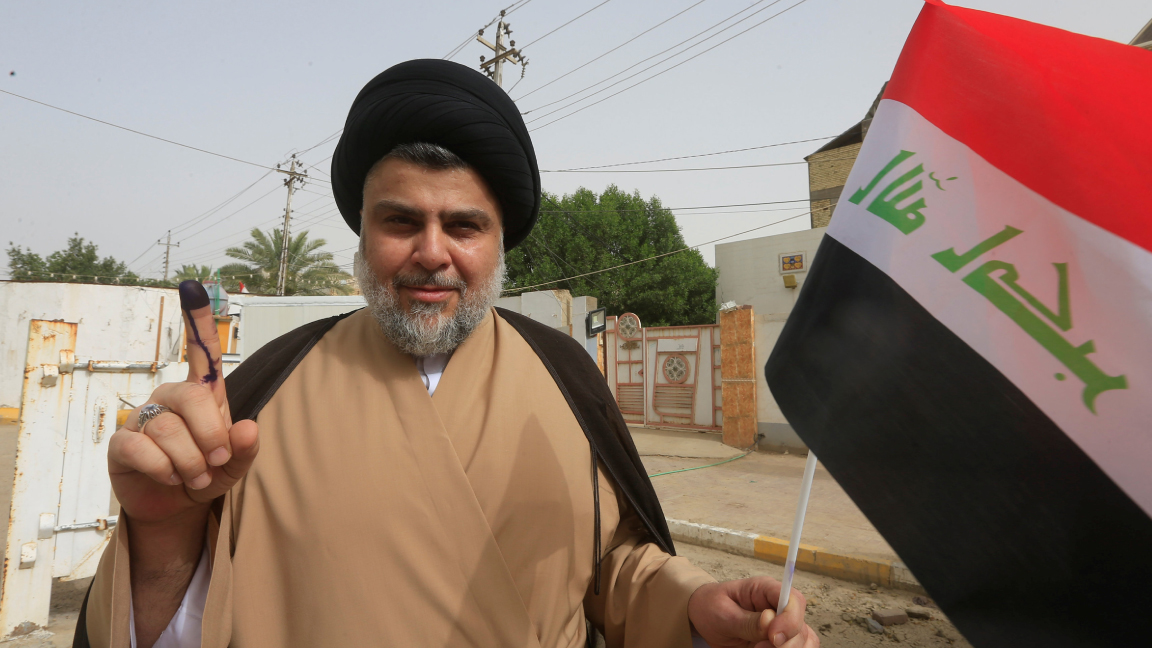 الصدر بعد مشاركته في انتخابات عراقية سابقة