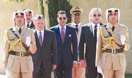 الملك محمد السادس والملك عبد الله الثاني في احدى زياراته الاردن