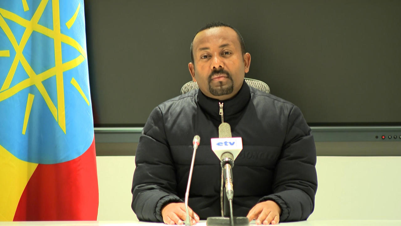 رئيس الحكومة الإثيوبي أبيي أحمد أثناء إعلان عملية عسكرية في تيغراي بتاريخ 4 تشرين الثاني/نوفمبر 2020 