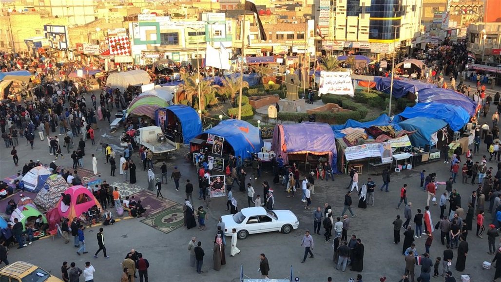 خيام المحتجين في مدينة الناصرية الجنوبية