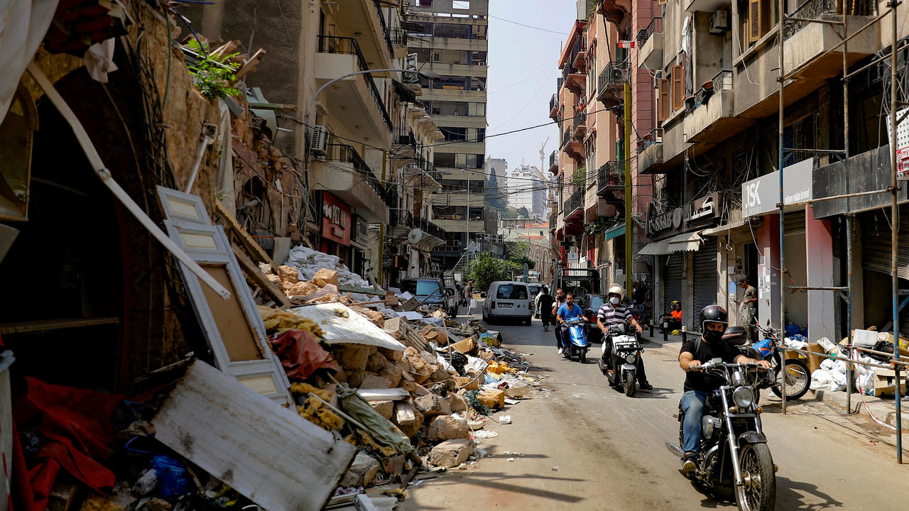 صورة التقطت في 3 أيلول/سبتمبر 2020 في حي الجميزة القريب من مرفأ بيروت والذي حلّ به دمار واسع جرّأء انفجار 4 آب/أغسطس
