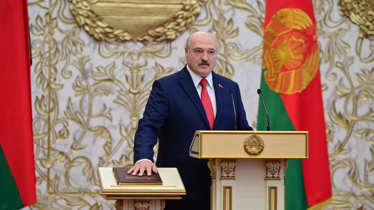 الرئيس البيلاروسي الكسندر لوكاشنكو في مينسك في 23 أيلول/سبتمبر 2020