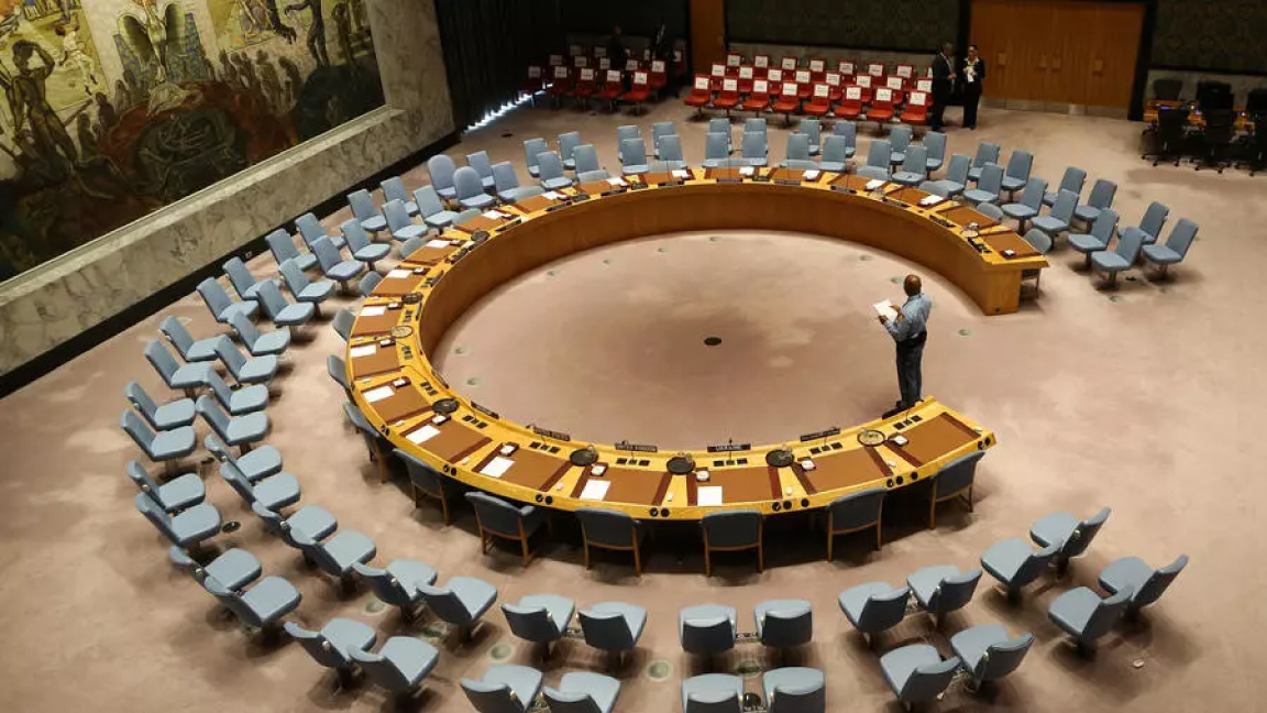 صورة من الأرشيف لقاعة الاجتماعات في مجلس الأمن الدولي