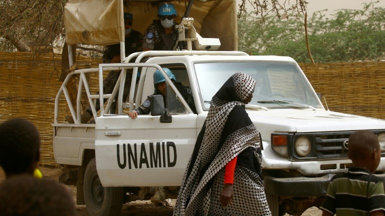 دورية لقوات يوناميد الأممية في دارفور