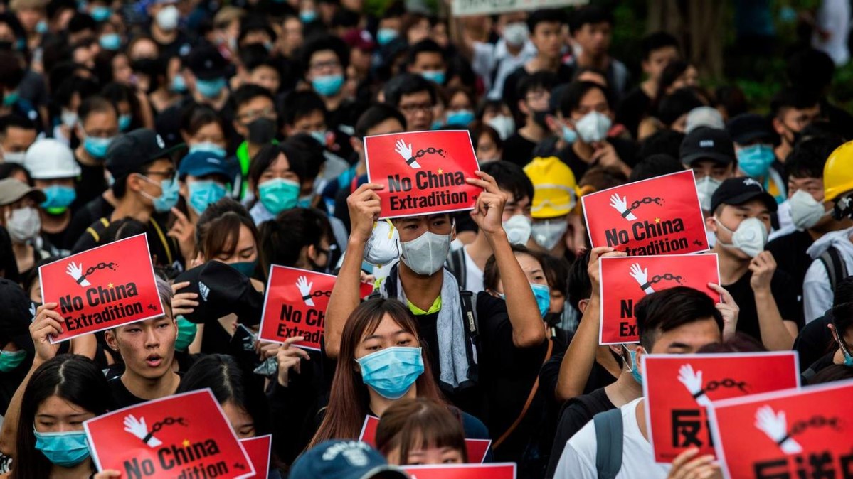 تظاهرة في هونغ كونغ ضد قانون الأمن القومي الذي فرضته بكين