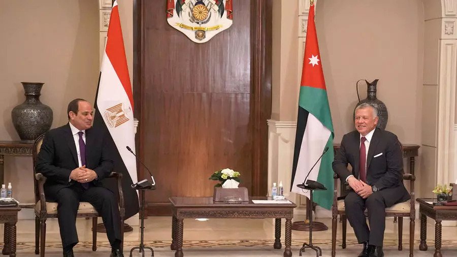 من المحادثات في عمان بين ملك الاردن والرئيس المصري الإثنين