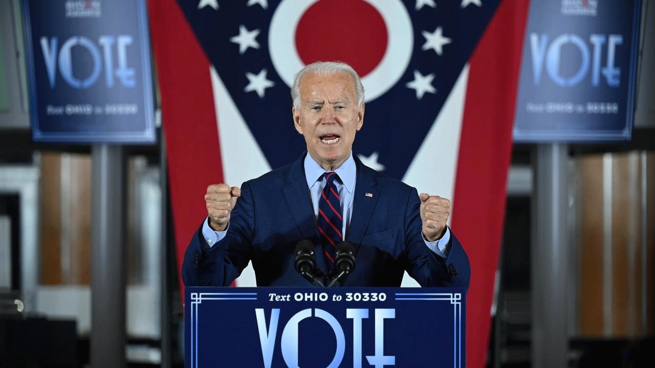 المرشح الديموقراطي للرئاسة الأميركية جو بايدن في سينسيناتي في 12 أكتوبر 2020