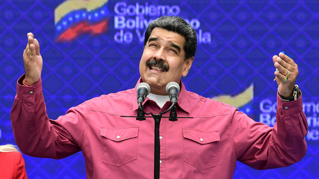 الرئيس الفنزويلي نيكولاس مادورو في مؤتمر صحفي في كاراكاس ، 6 ديسمبر 2020 