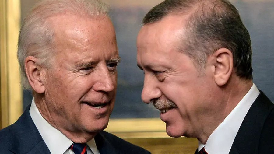 لرئيس التركي رجب طيب اردوغان والرئيس الأميركي المنتخب جو بايدن الذي كان نائبا للرئيس في اسطنبول في 22 نوفمبر 2020