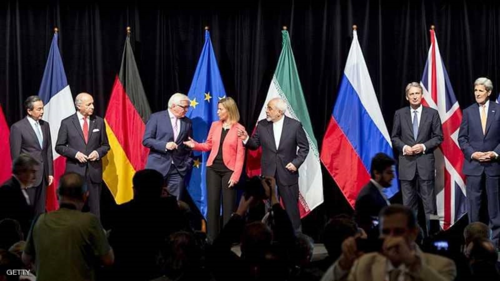الصورة بعد توقيع الاتفاق النووي الايراني مع دول خمسة زائد واحد عام 2015