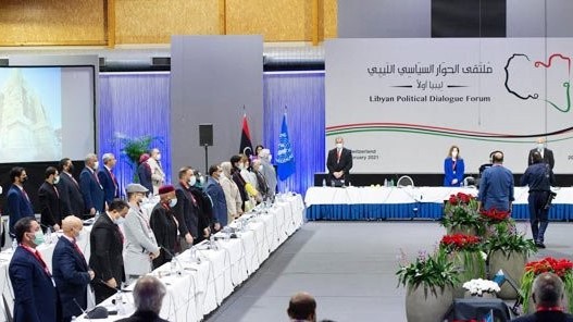 جانب من عملية التصويت لانتخاب المجلس الاعلى والحكومة في ليبيا 