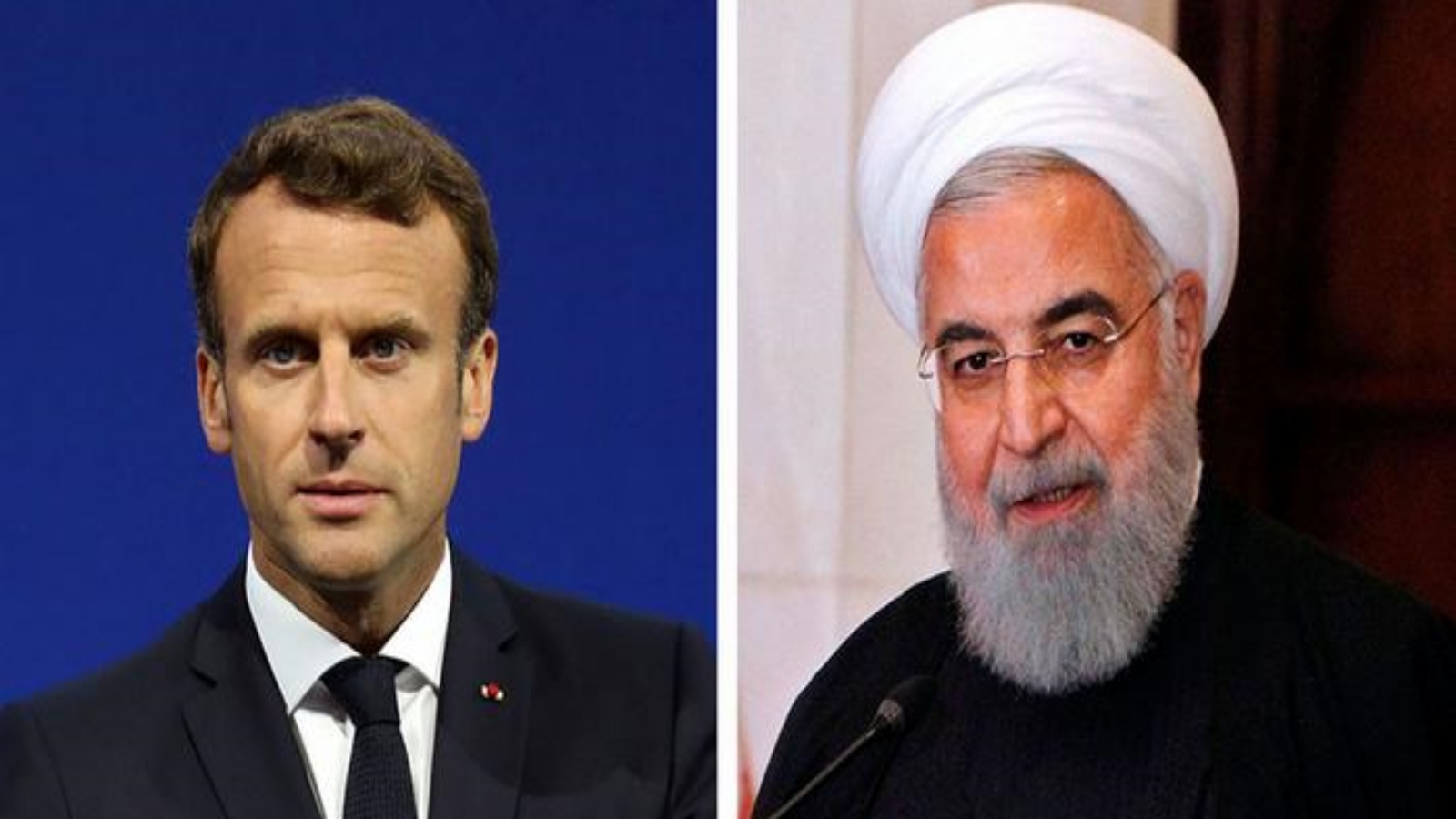 الرئيس الإيراني حسن روحاني - الرئيس الفرنسي إيمانويل ماكرون. أ ف ب