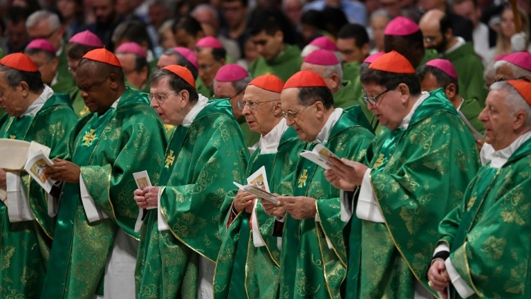 كرادلة في ختام مجمع الأمازون في 27 أكتوبر 2019 في كنيسة القديس بطرس في الفاتيكان