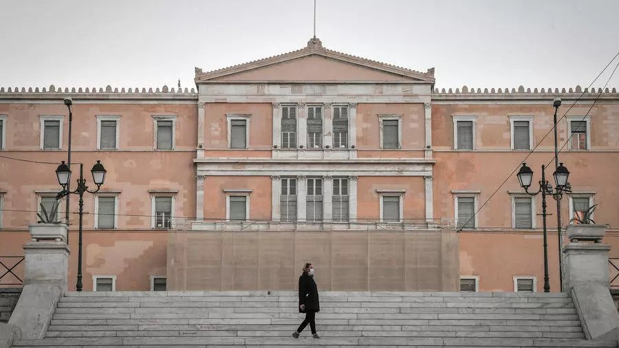 صورة مؤرخة في 1 ديسمبر 2020 لمبنى البرلمان اليوناني