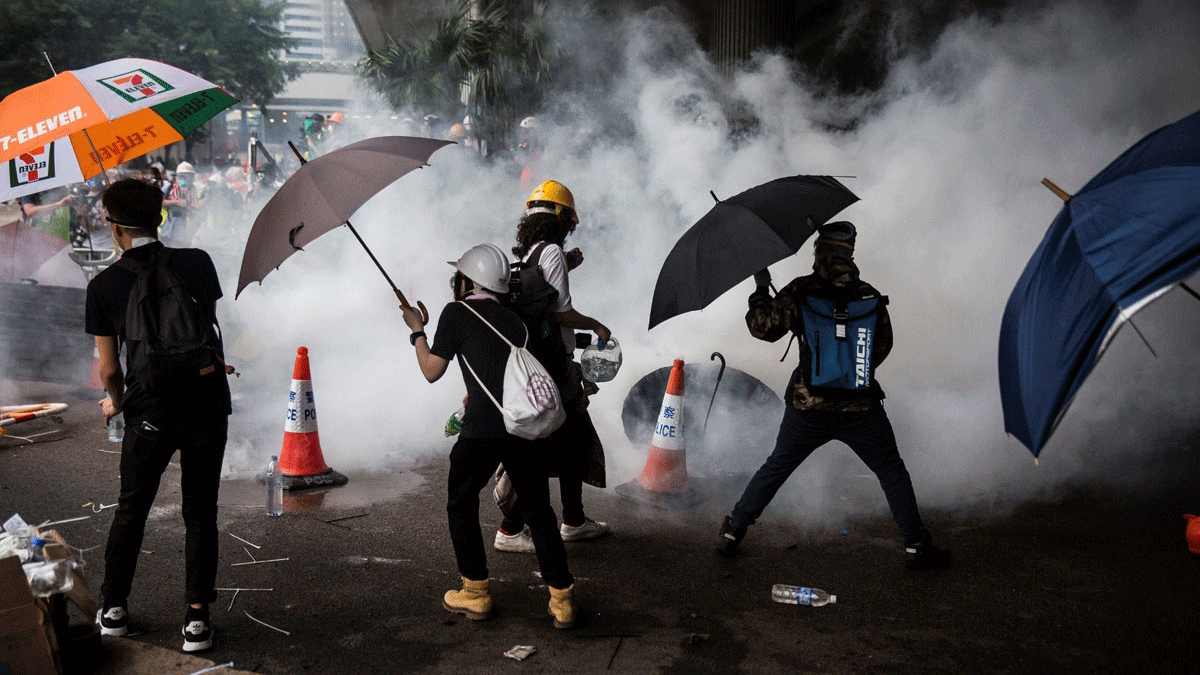 من التظاهرات المعترضة على القمع الممنهج للحريات في هونغ كونغ