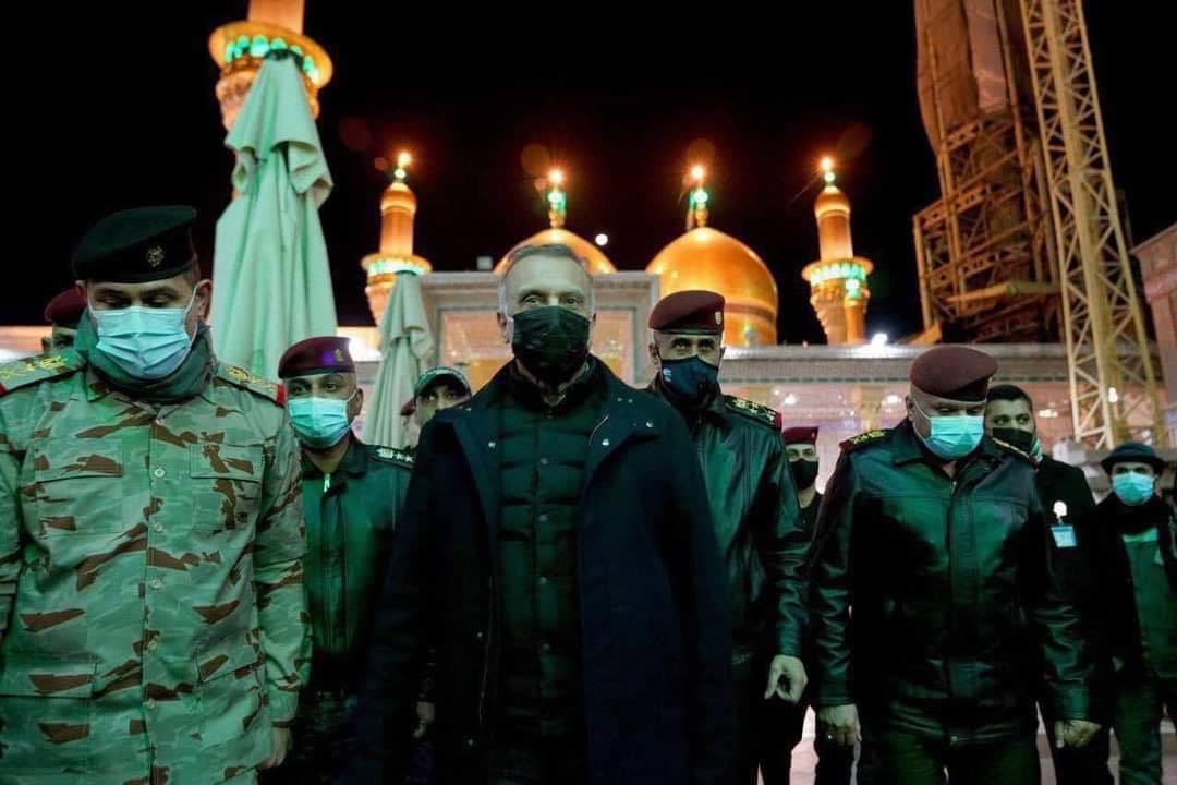 الكاظمي متفقدا فجر الثلاثاء الاجراءات الامنية لحماية  المشاركين باحياء وفاة الامام الكاظم في بغداد