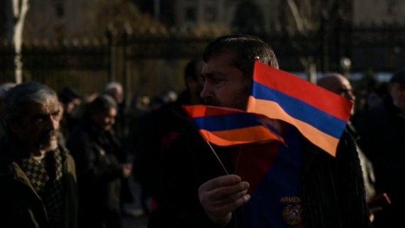 جانب من تظاهرة للمعارضة الأرمينية