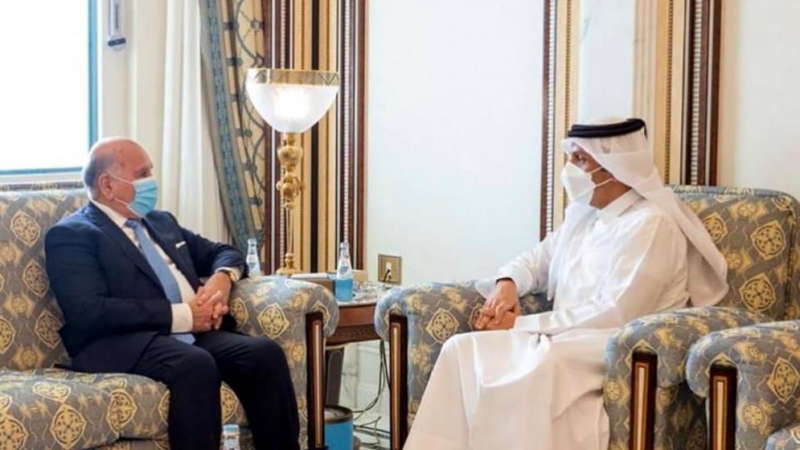 وزيرا خارجية العراق وقطر خلال اجتماعهما في الدوحة مؤخرا