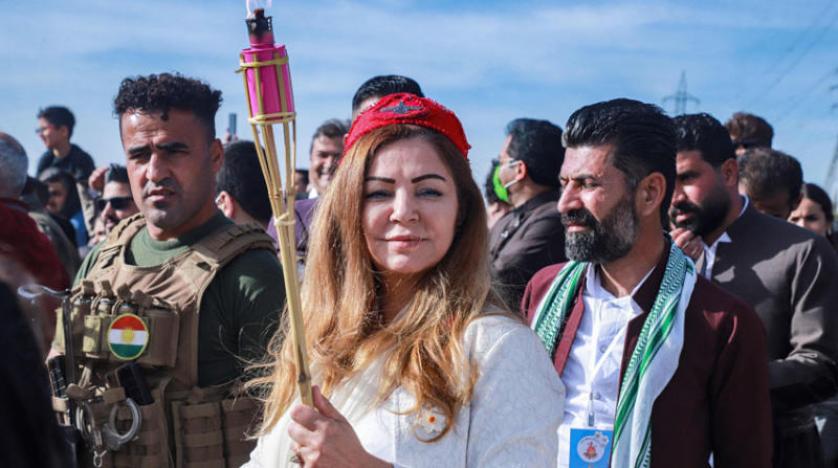 جانب من الاحتفال بعيد نوروز في السليمانية بإقليم كردستان العراق
