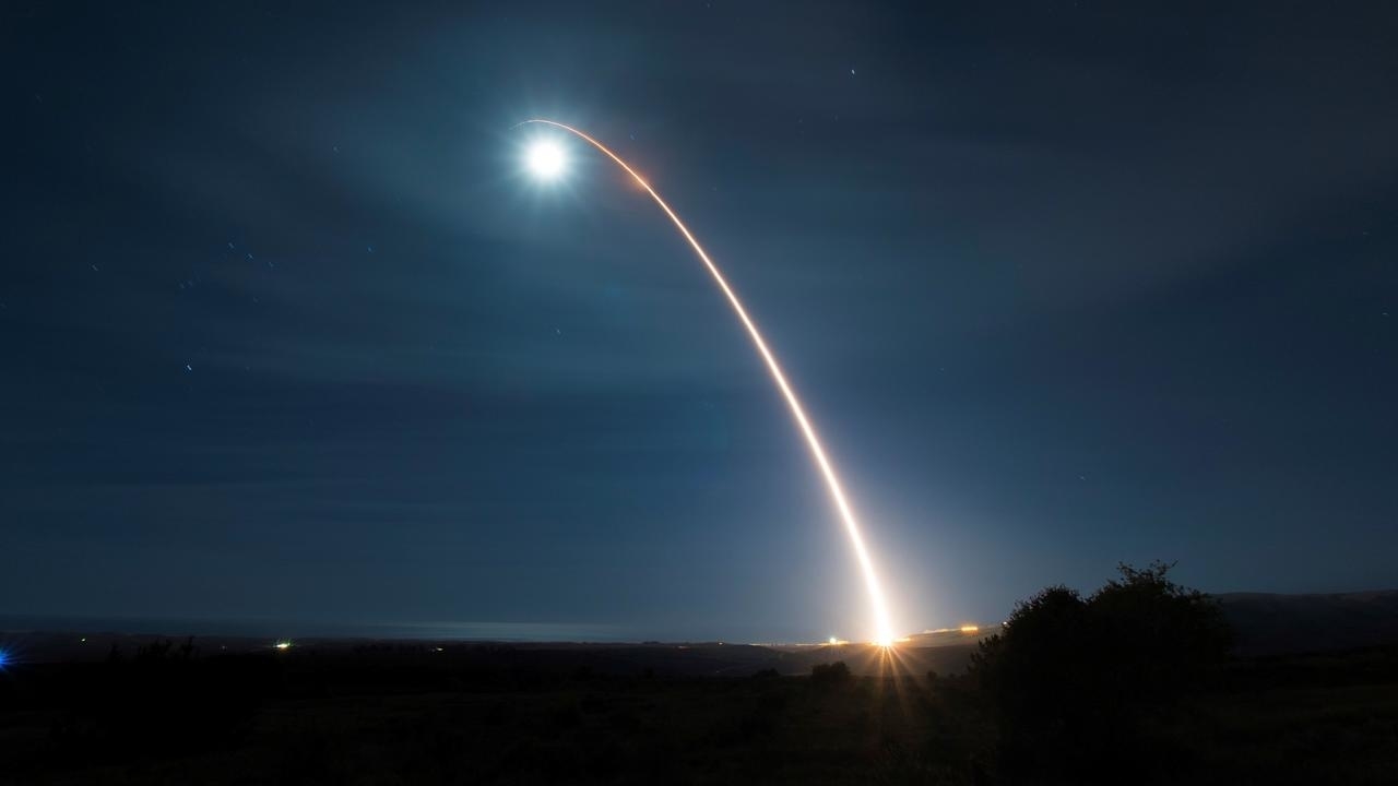 صورة وزعتها القوات الجوية الأمريكية لتجربة سابقة لصاروخ مينوتمان 3، 5 فبراير/شباط 2020