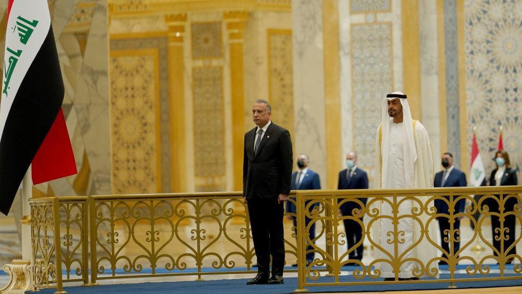 بن زايد مستقبلا الكاظمي في ابو ظبي الأحد