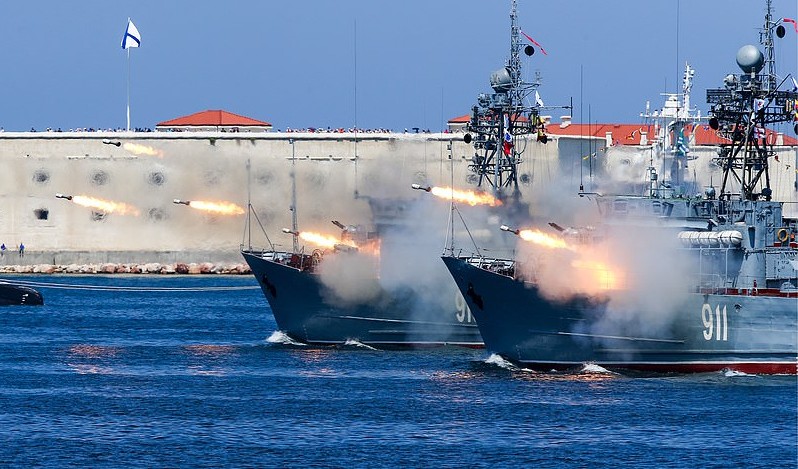 قطع بحرية روسية- صورة من وكالة تاس الروسية