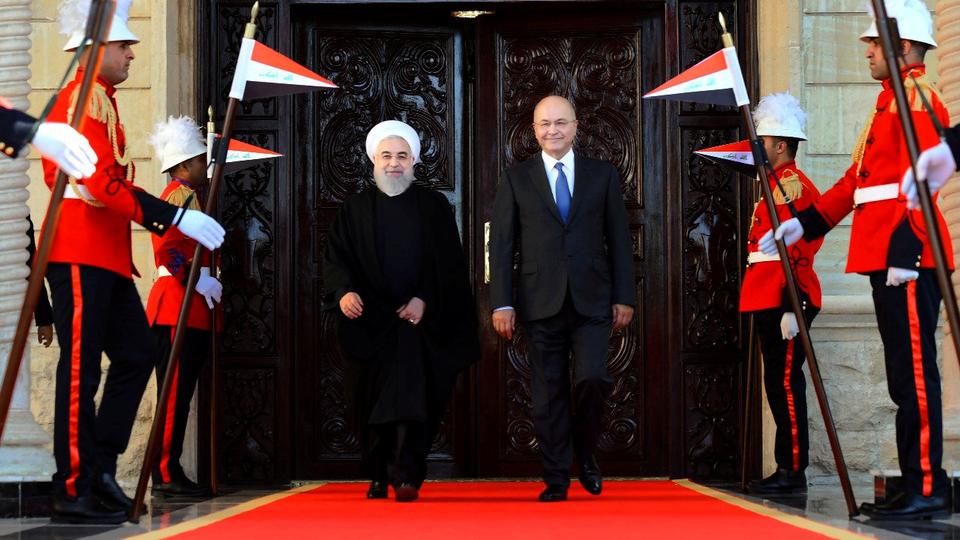 روحاني مع صالح خلال زيارته الى العراق في آذار مارس 2019