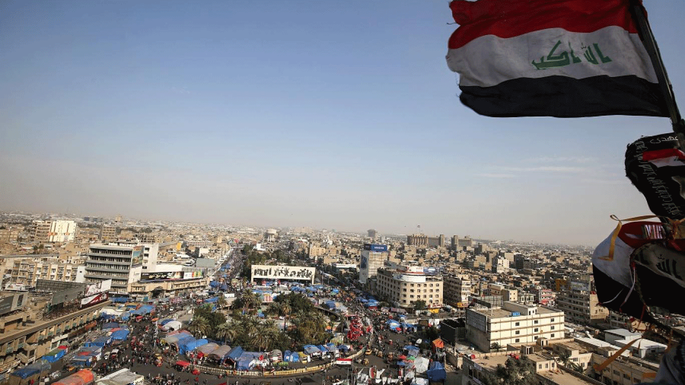ميدان التحرير في وسط العاصمة العراقية بغداد يوم 17 كانون الثاني/يناير 2020