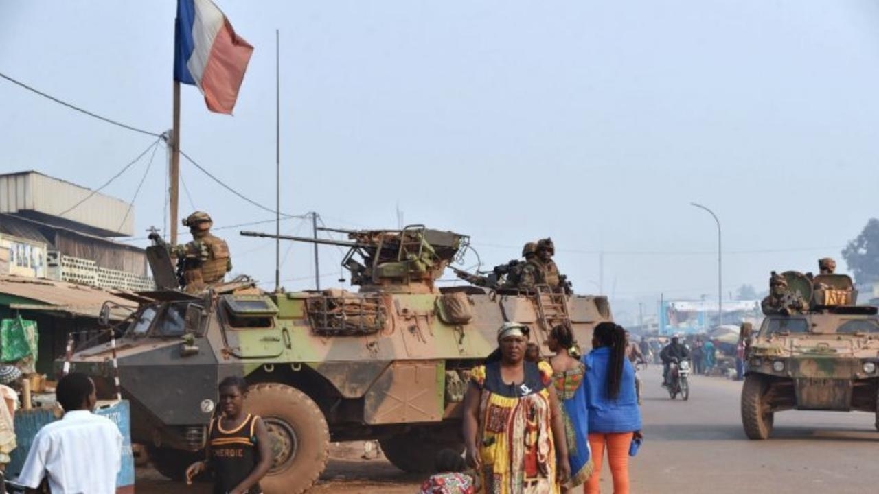 قوات فرنسية في بانغي في ١٤ شباط/فبراير 2014
